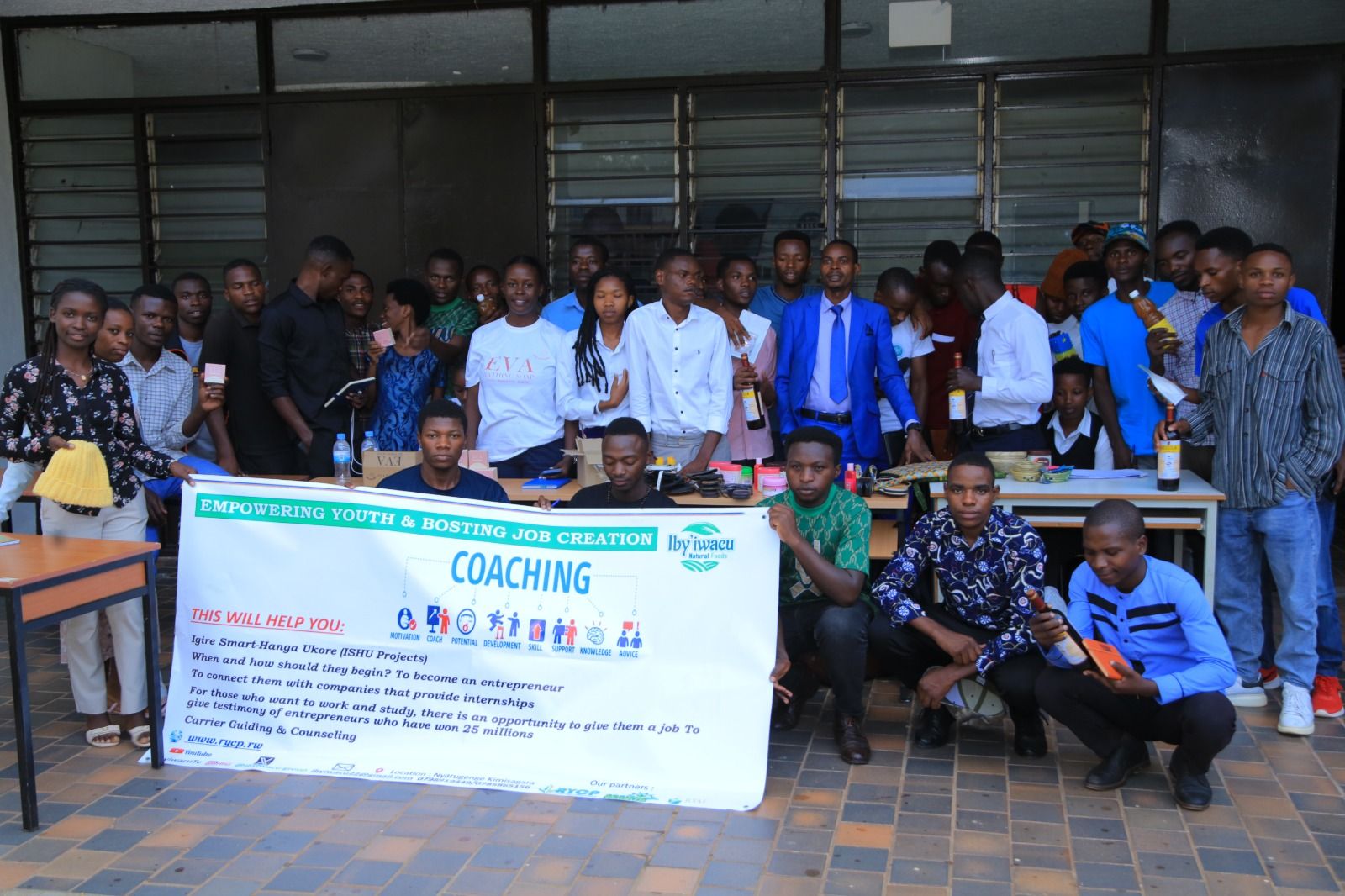 Young Rwandan entrepreneurs at a RYCP coaching session
