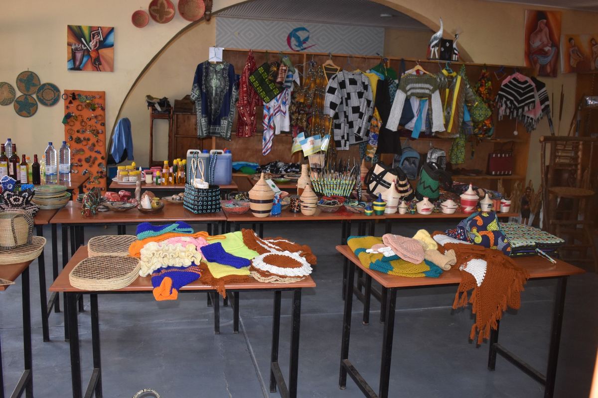 Arts and crafts products on display